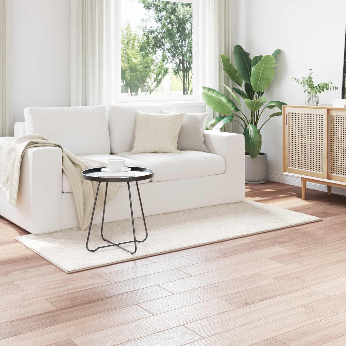 Vloerkleden Rechthoekig SIROLO Crème 200 x 80 cm Polyester is nu te koop bij PeponiXL, paradijselijk wonen!