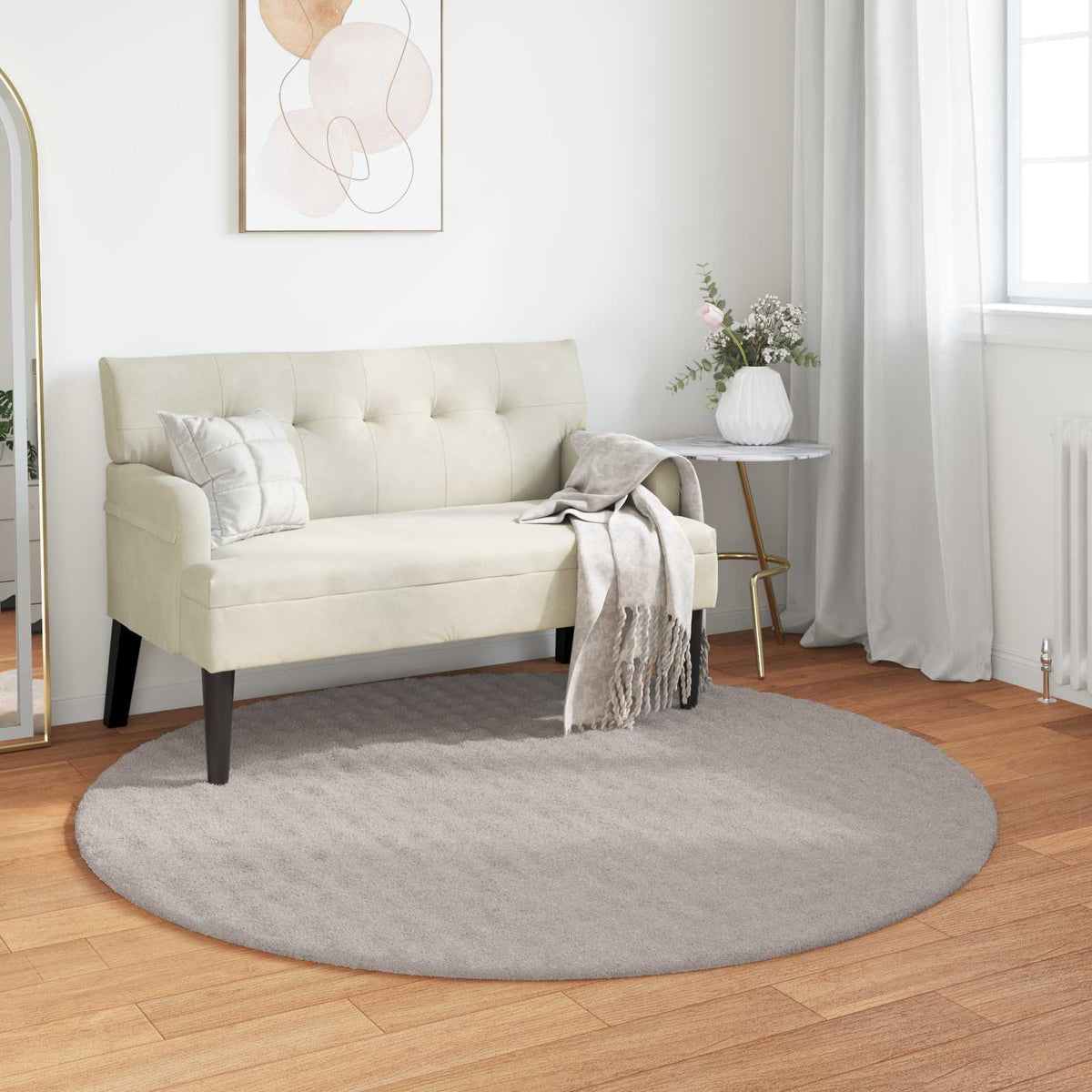 Vloerkleden Rond SIROLO Zand Ø 200 CM Polyester is nu te koop bij PeponiXL, paradijselijk wonen!