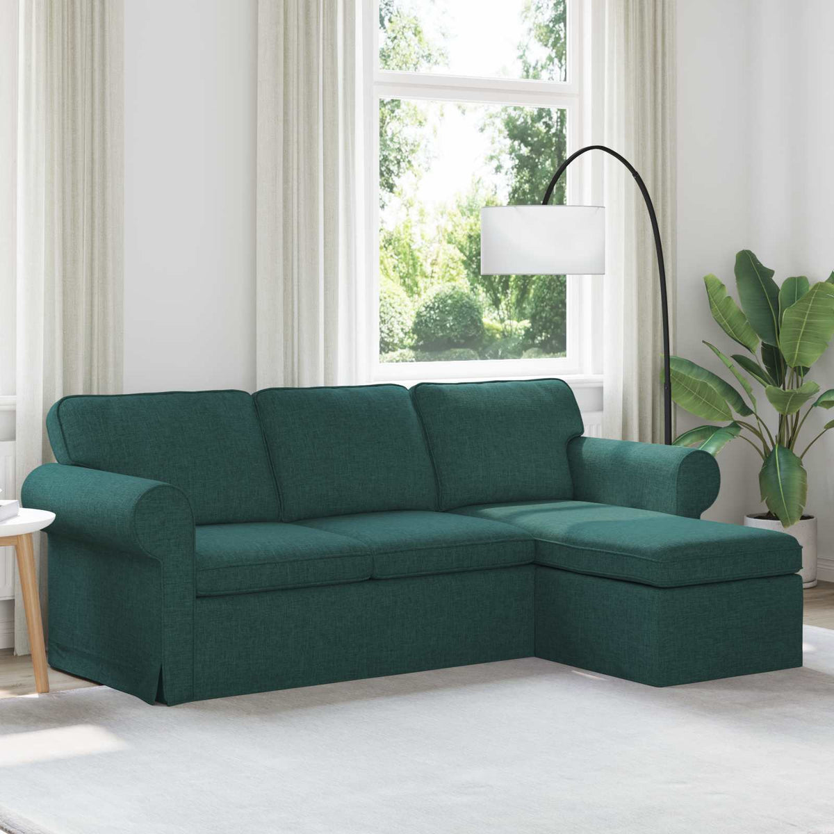 Bank Donkergroen 215 x 138 x 80 cm Stof is nu te koop bij PeponiXL, paradijselijk wonen!
