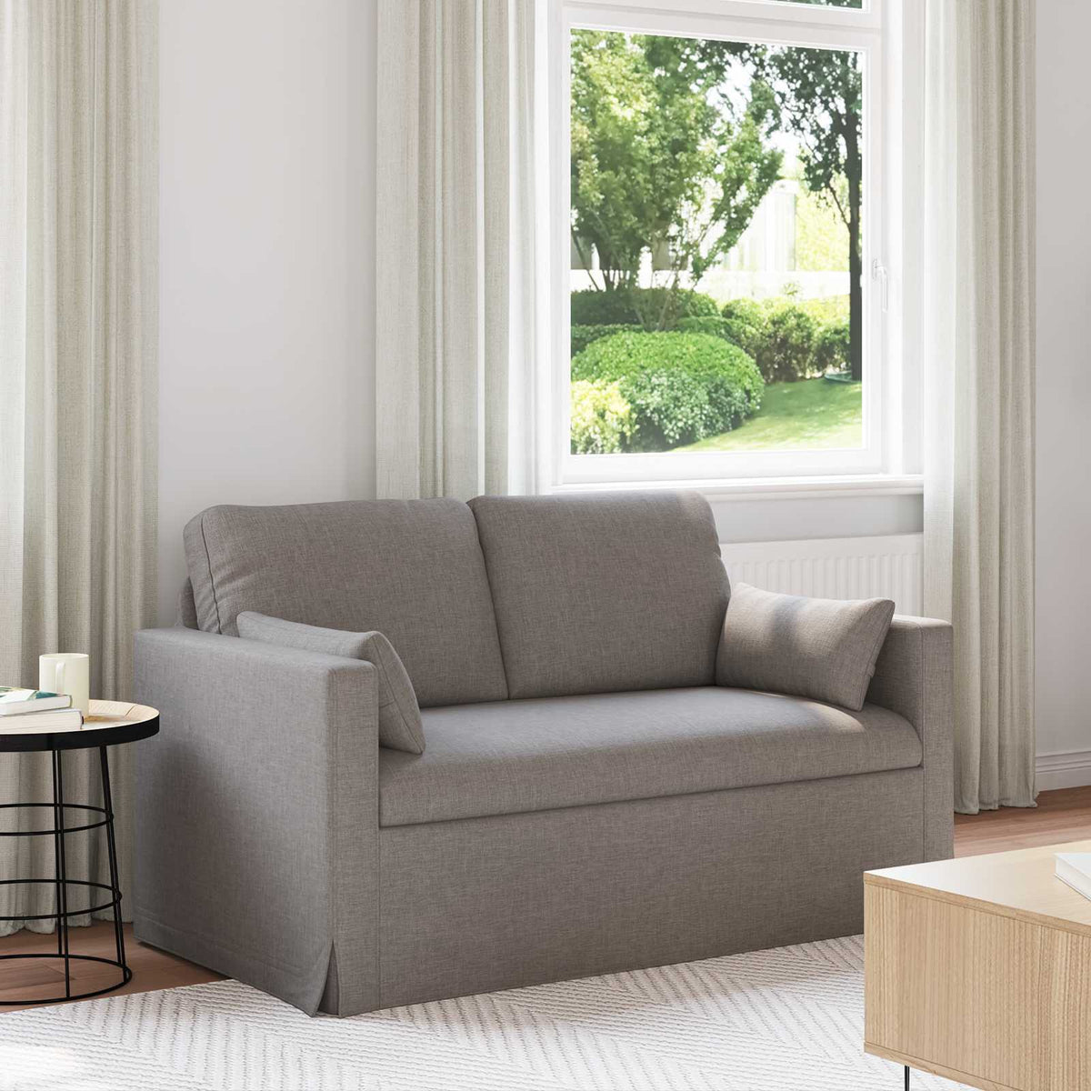 Bank Taupe 139 x 78 x 80 cm Stof is nu te koop bij PeponiXL, paradijselijk wonen!
