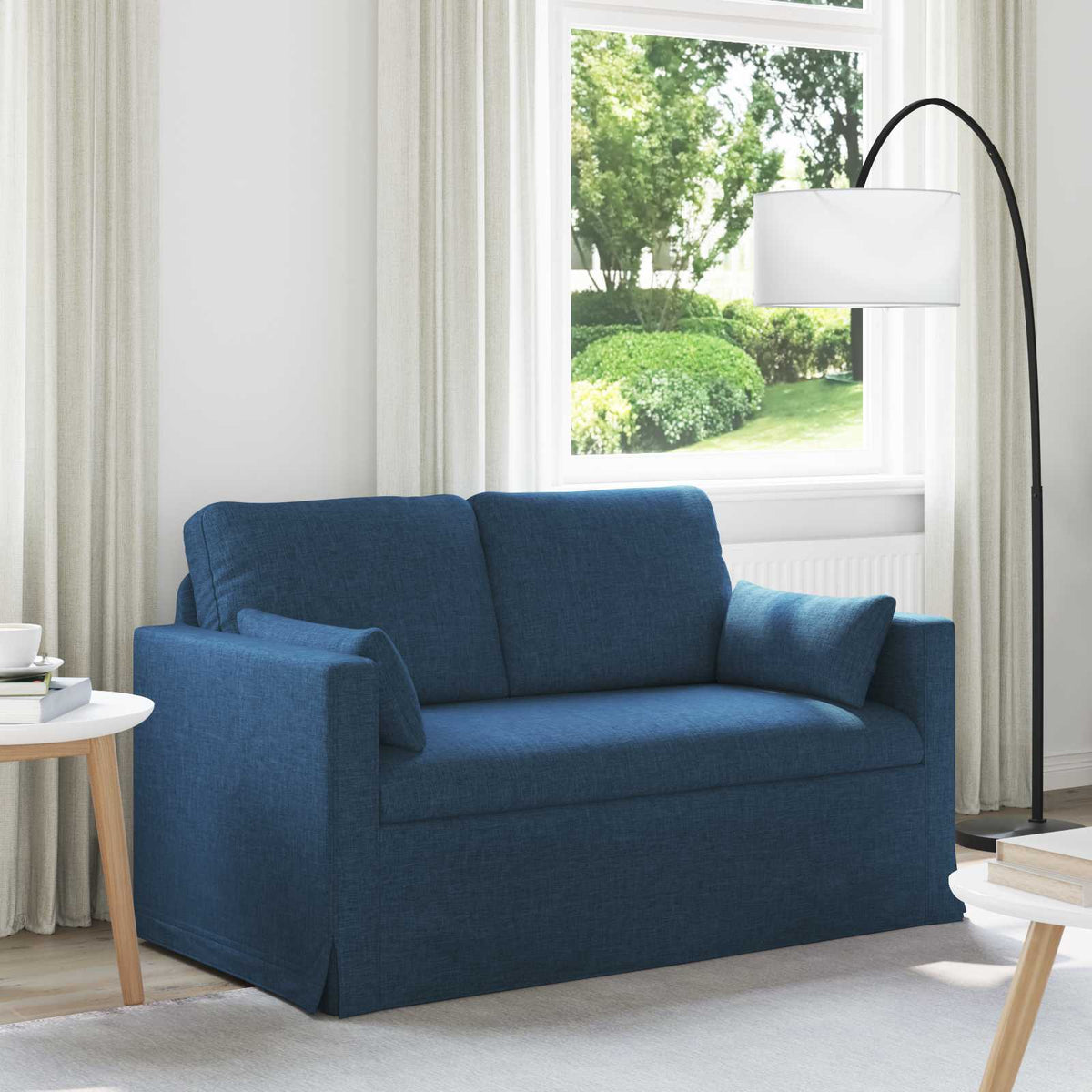 Bank Blauw 139 x 78 x 80 cm Stof is nu te koop bij PeponiXL, paradijselijk wonen!