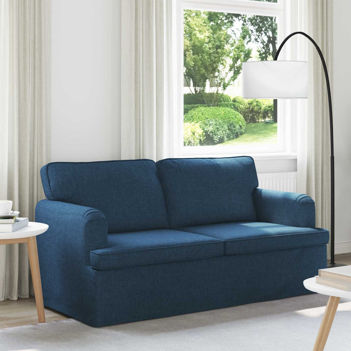Bank Blauw 162 x 80 x 85 cm Stof is nu te koop bij PeponiXL, paradijselijk wonen!