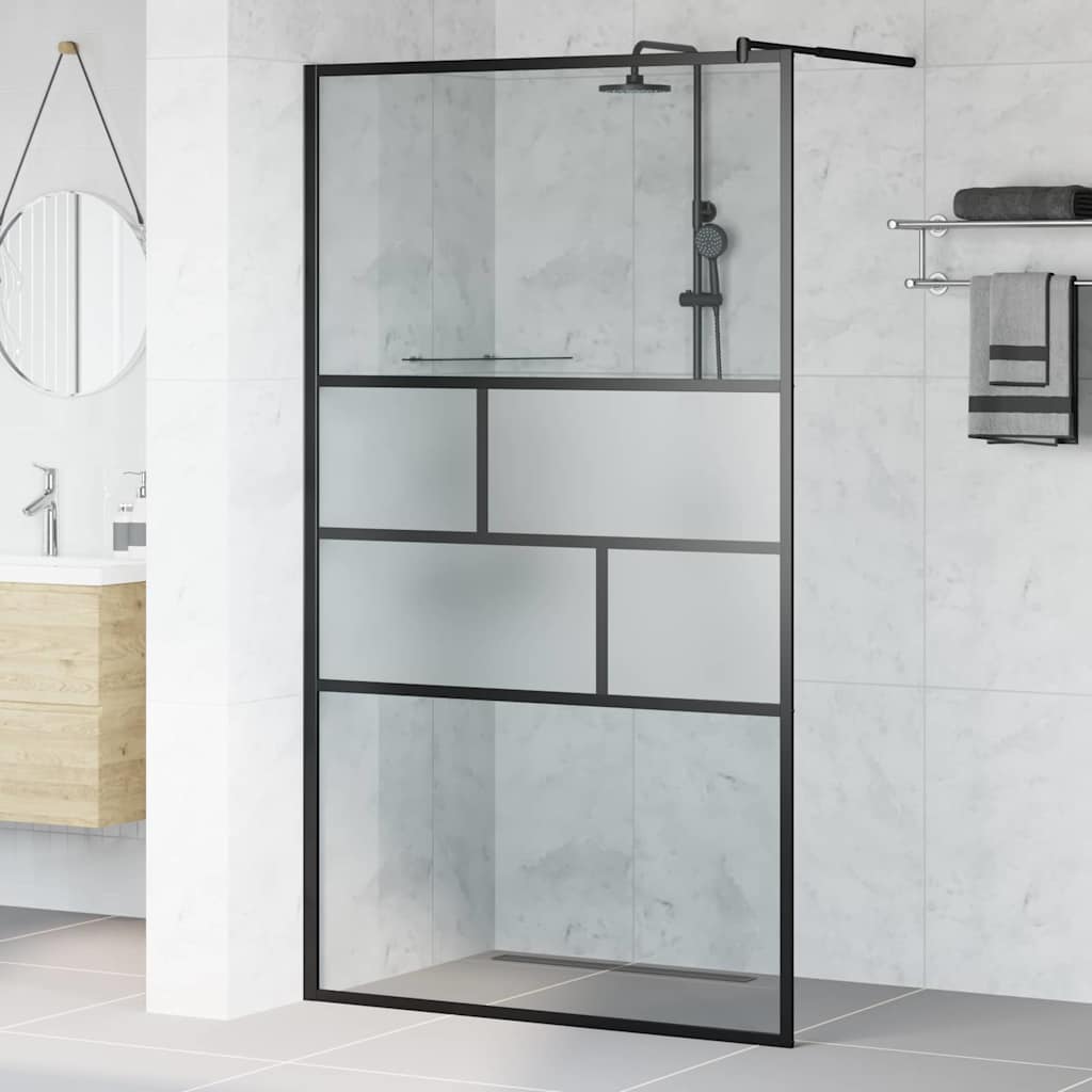 Inloop Douche Wand Zwart 115 x 195 x 0,5 cm Glas en Aluminium is nu te koop bij PeponiXL, paradijselijk wonen!