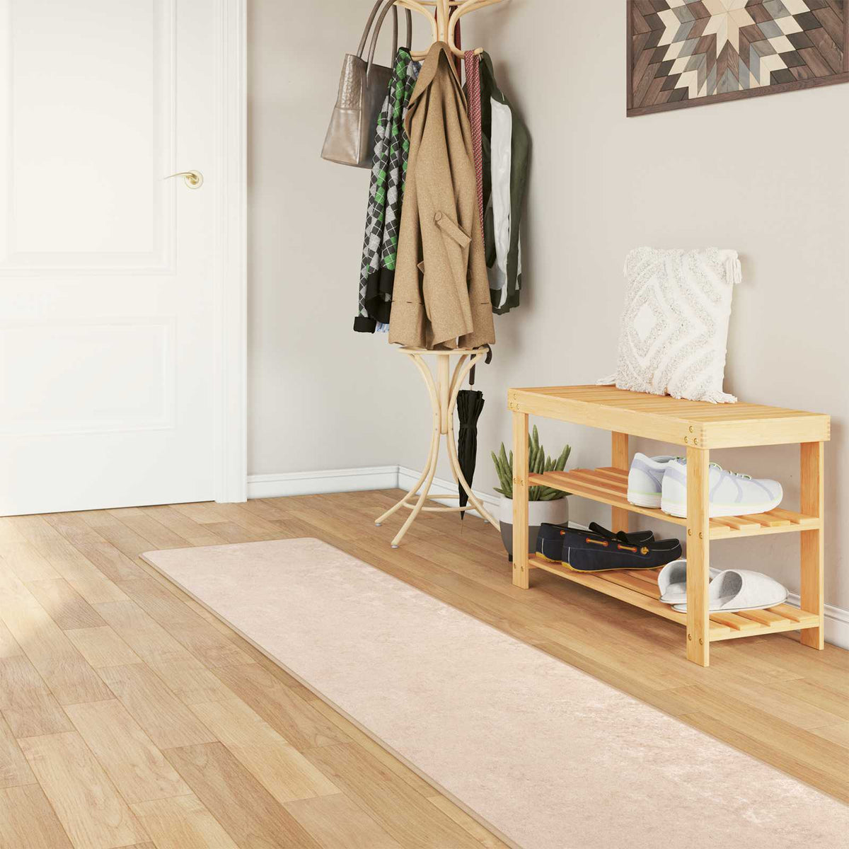Vloerkleedloper MARSA Crème 50 x 350 cm Polyester en PVC is nu te koop bij PeponiXL, paradijselijk wonen!