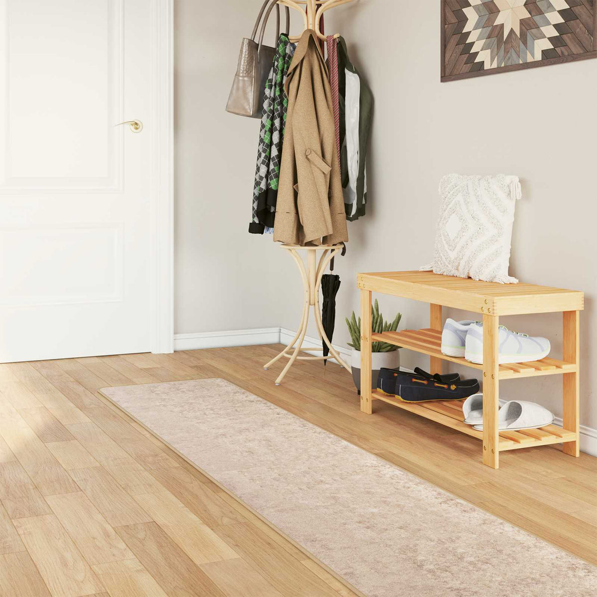 Vloerkleedloper MARSA Beige 50 x 350 cm Polyester en PVC is nu te koop bij PeponiXL, paradijselijk wonen!