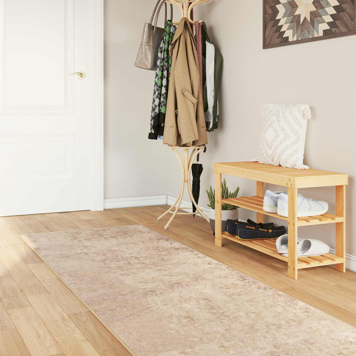 Vloerkleedloper MARSA Beige 100 x 450 cm Polyester en PVC is nu te koop bij PeponiXL, paradijselijk wonen!