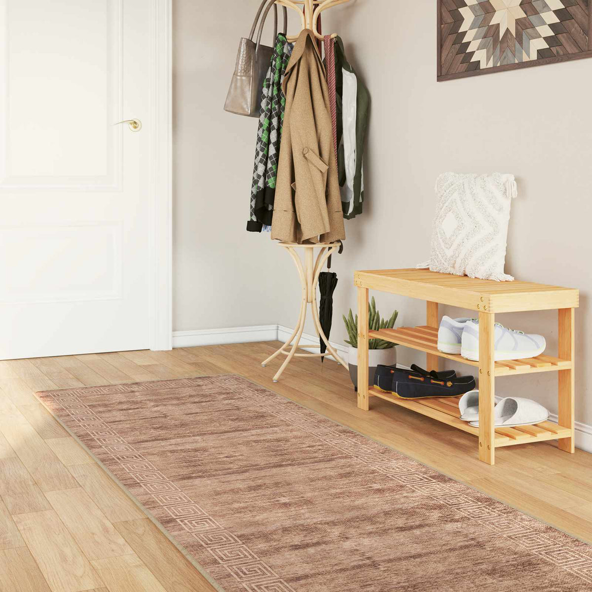 Vloerkleedloper MARSA Wit 80 x 450 cm Polyester en PVC is nu te koop bij PeponiXL, paradijselijk wonen!