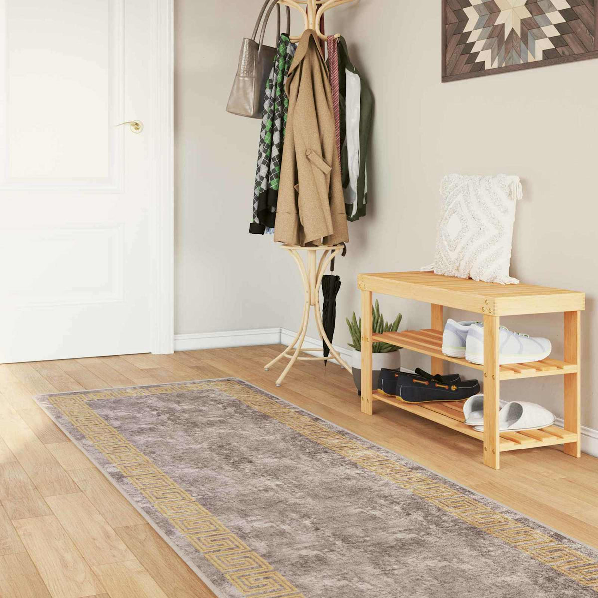 Vloerkleedloper MARSA Grijs 80 x 400 cm Polyester en PVC is nu te koop bij PeponiXL, paradijselijk wonen!