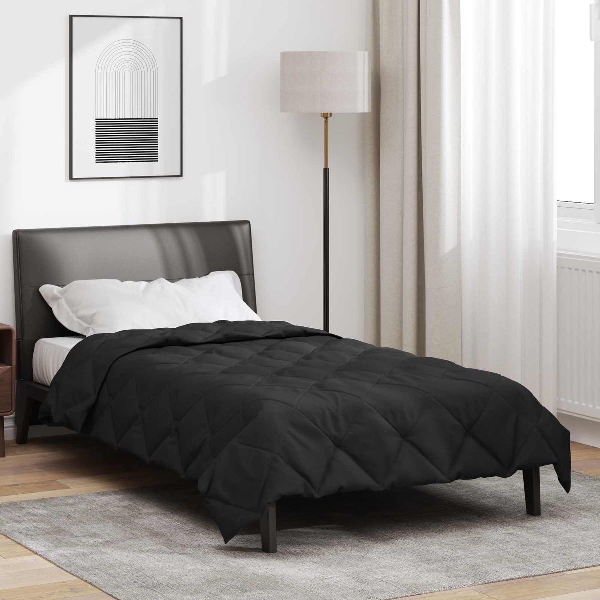 Zomerdekbed Zwart 220 x 155 cm Microfiber is nu te koop bij PeponiXL, paradijselijk wonen!