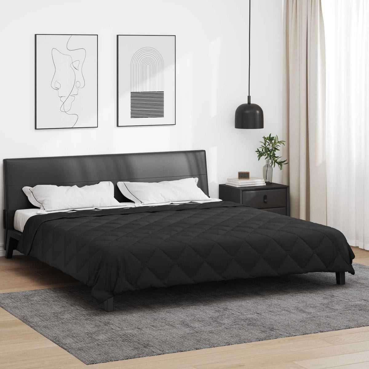 Zomerdekbed Zwart 240 x 260 cm Microfiber is nu te koop bij PeponiXL, paradijselijk wonen!