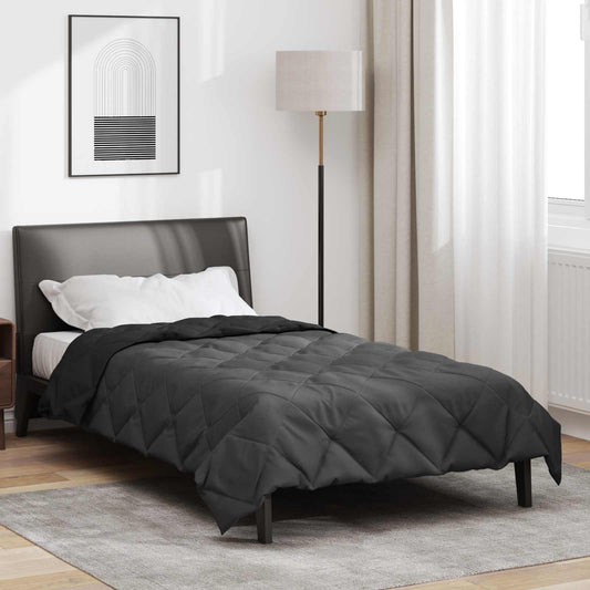 vidaXL Vol jaar dekbed Zwart en Anthraciet 155 x 200 cm Microfiber