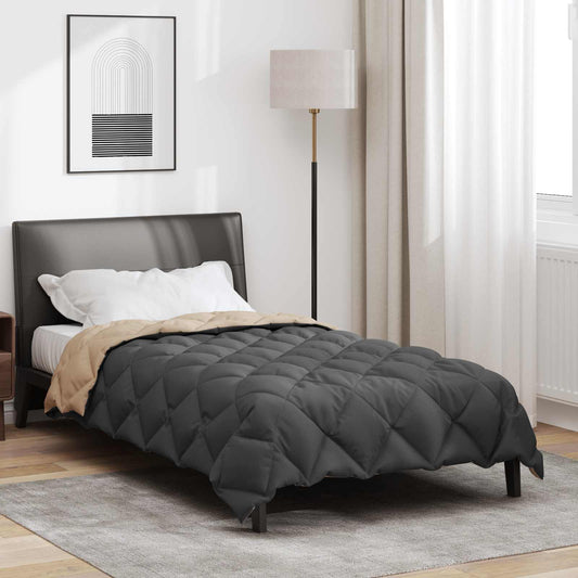 Winter Dekbed Antraciet en Taupe 155 x 220 cm Microfiber is nu te koop bij PeponiXL, paradijselijk wonen!