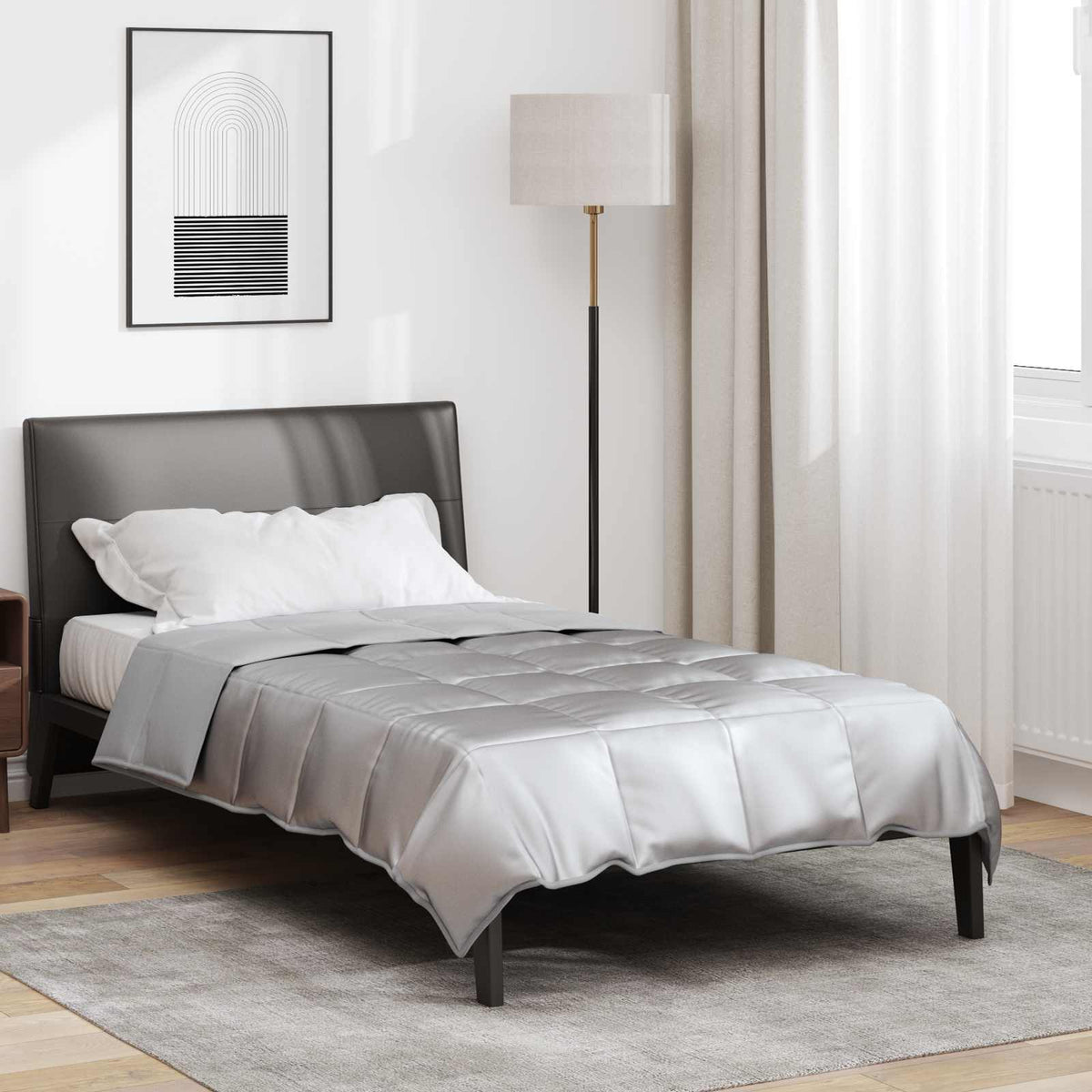 Zomer Dekbed Zilver 140 x 200 cm Satijn en Microfiber is nu te koop bij PeponiXL, paradijselijk wonen!