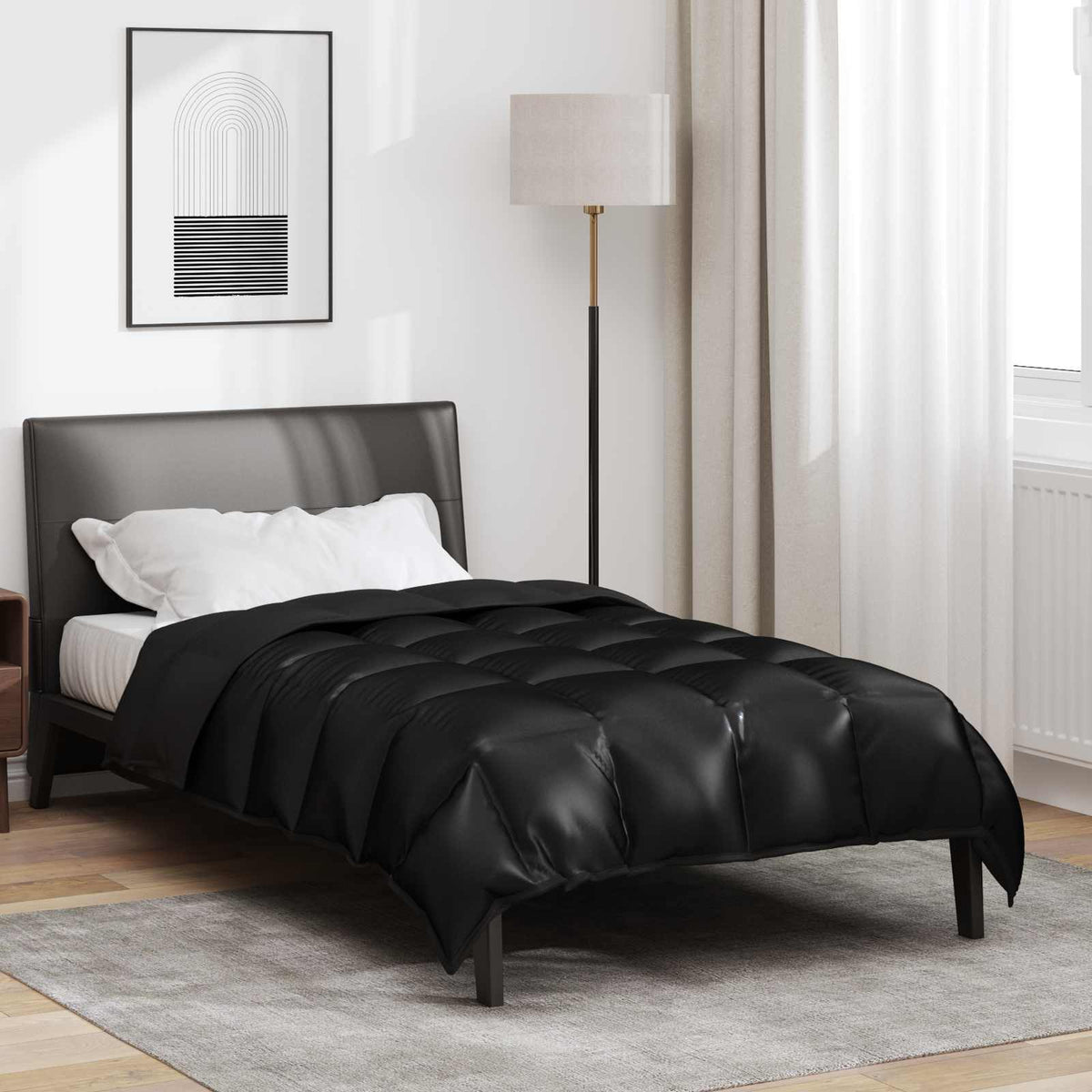 Winter Dekbed Zwart 135 x 220 cm Satijn en Microfiber is nu te koop bij PeponiXL, paradijselijk wonen!