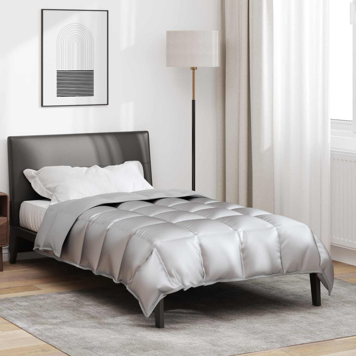 Winter Dekbed Zilver 140 x 200 cm Satijn en Microfiber is nu te koop bij PeponiXL, paradijselijk wonen!