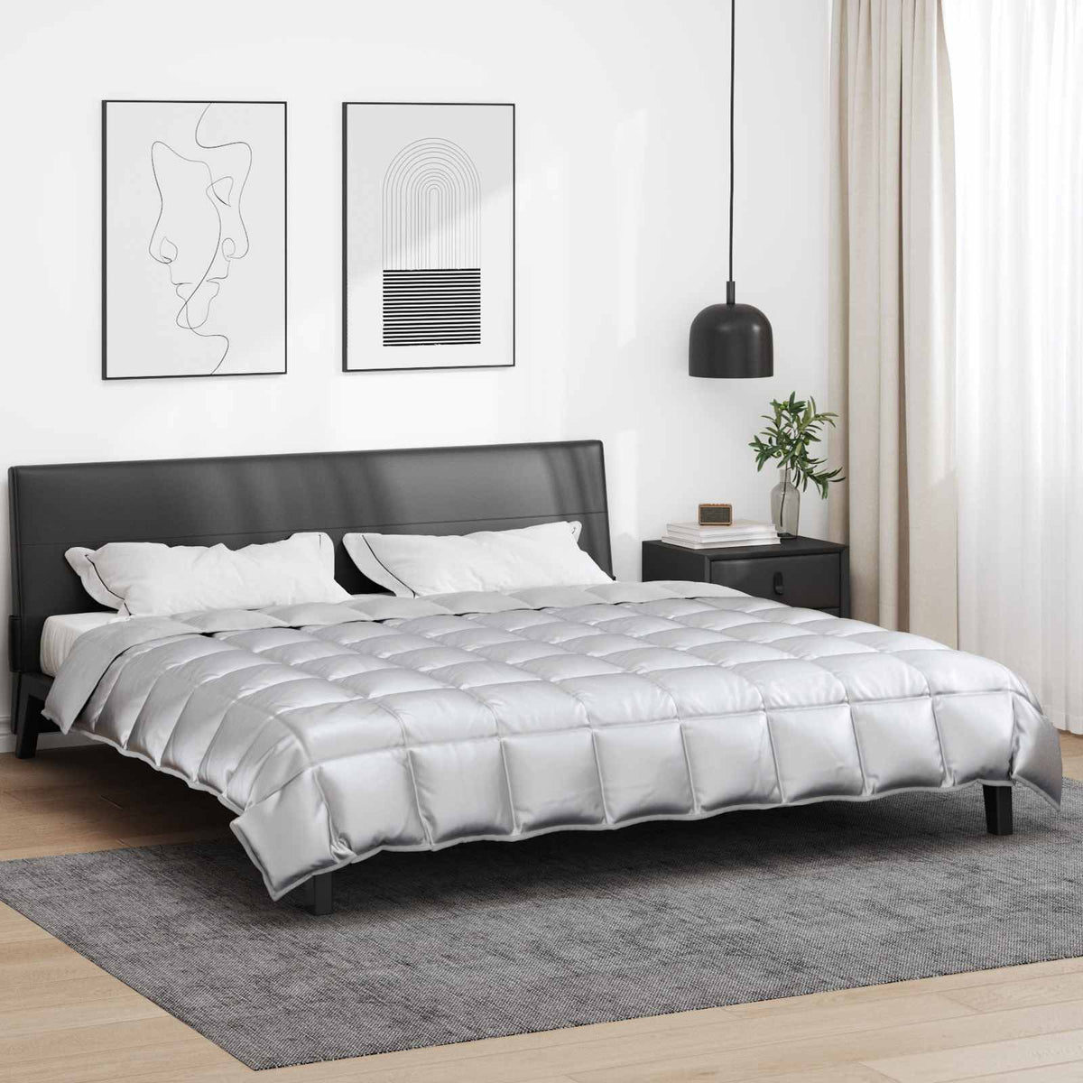 Winter Dekbed Zilver 220 x 240 cm Satijn en Microfiber is nu te koop bij PeponiXL, paradijselijk wonen!