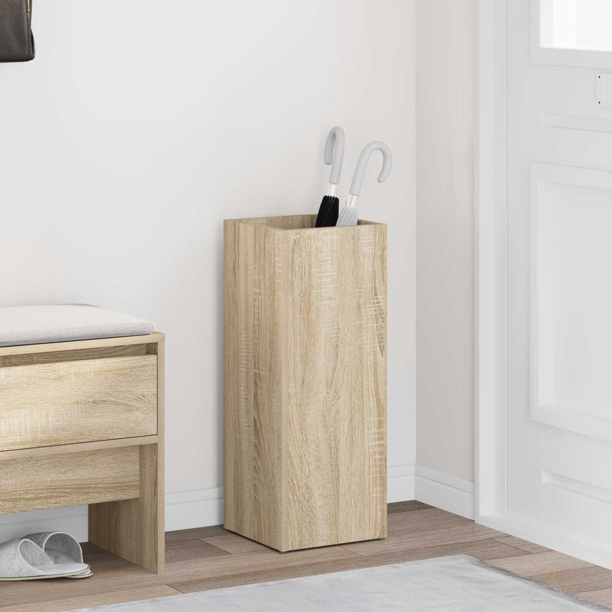 Paraplu Standaard Sonoma Eiken 25 x 24,5 x 64 cm Bewerkt hout is nu te koop bij PeponiXL, paradijselijk wonen!
