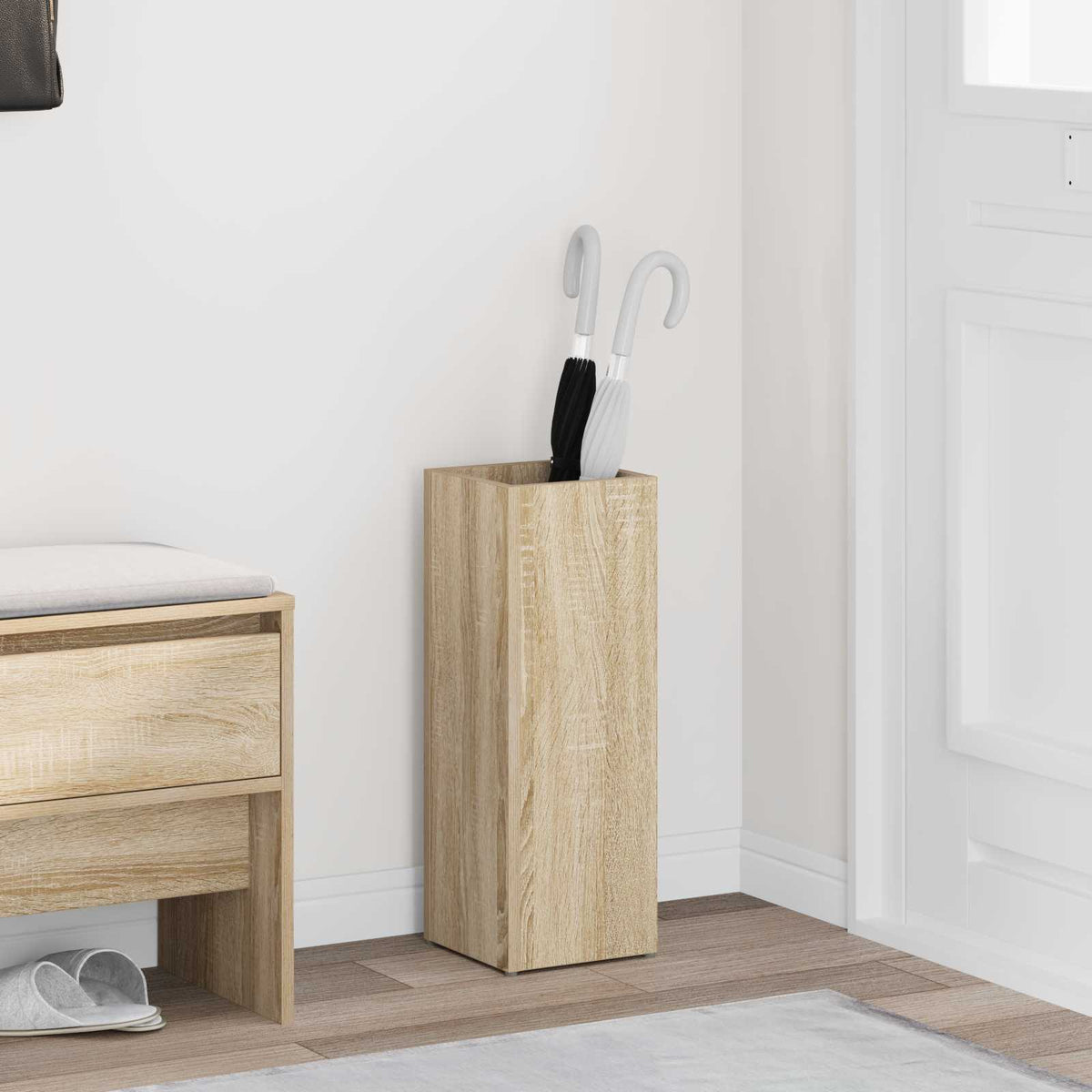 Paraplu Standaard Sonoma Eiken 20 x 20 x 55,5 cm Bewerkt hout is nu te koop bij PeponiXL, paradijselijk wonen!