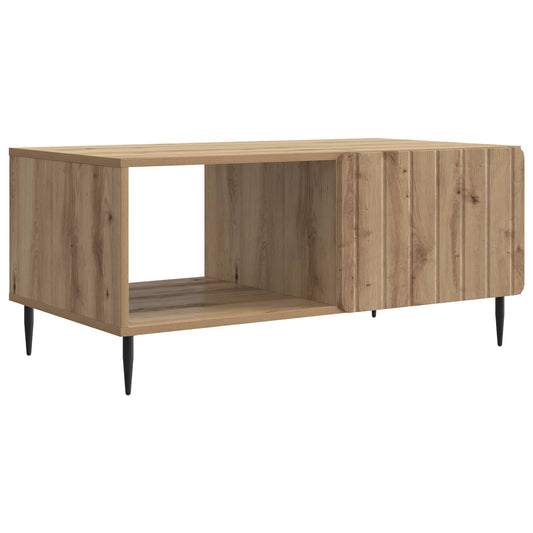 Salontafel Artisanaal eiken 90 x 50 x 40 cm Bewerkt hout is nu te koop bij PeponiXL, paradijselijk wonen!
