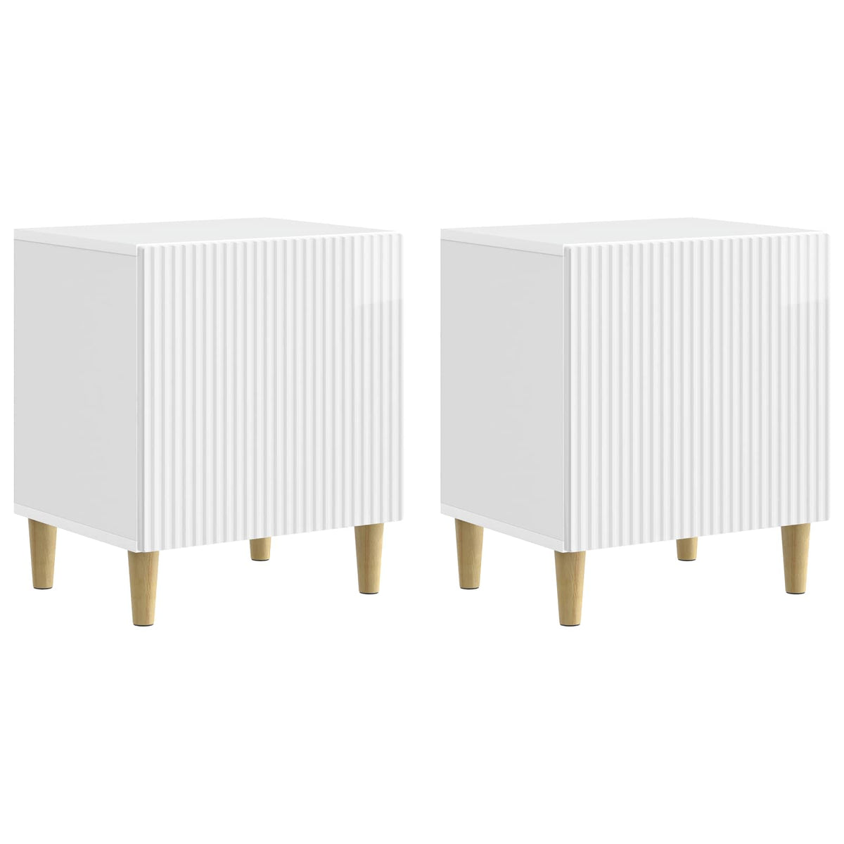 Nachtkastje 2 pcs Hoogglans Wit 43 x 34,5 x 50 cm Bewerkt hout is nu te koop bij PeponiXL, paradijselijk wonen!