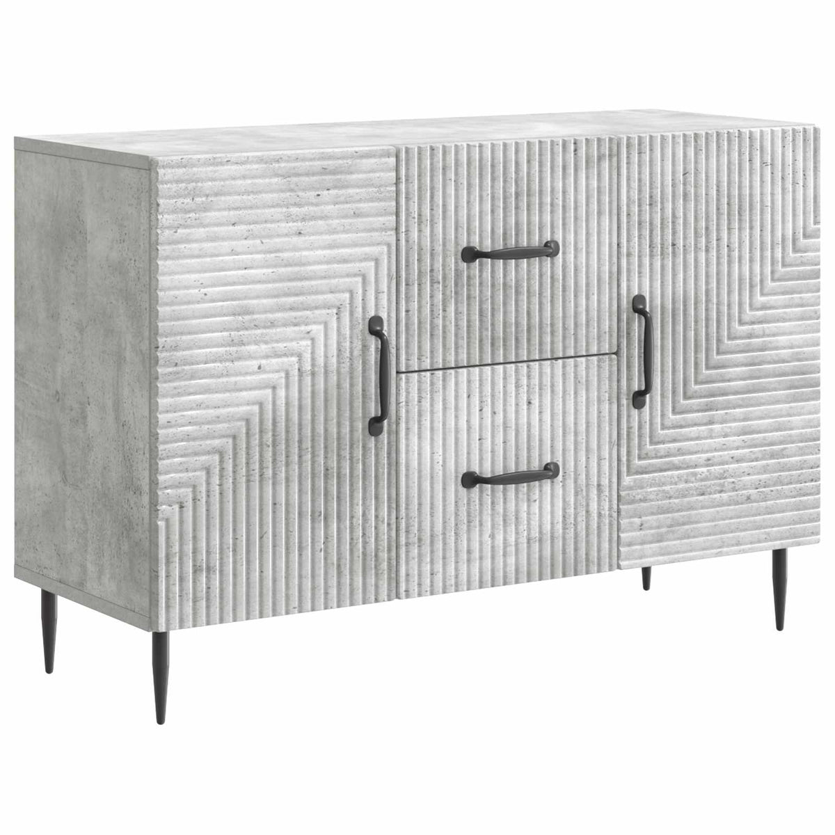 Dressoir met lade Betongrijs 89 x 34,5 x 60 cm Bewerkt hout is nu te koop bij PeponiXL, paradijselijk wonen!