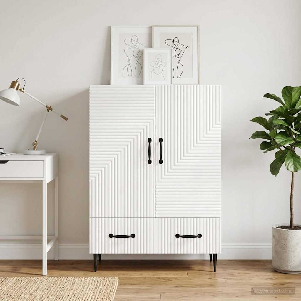 Dressoir Wit 66 x 34,5 x 95 cm Bewerkt hout is nu te koop bij PeponiXL, paradijselijk wonen!