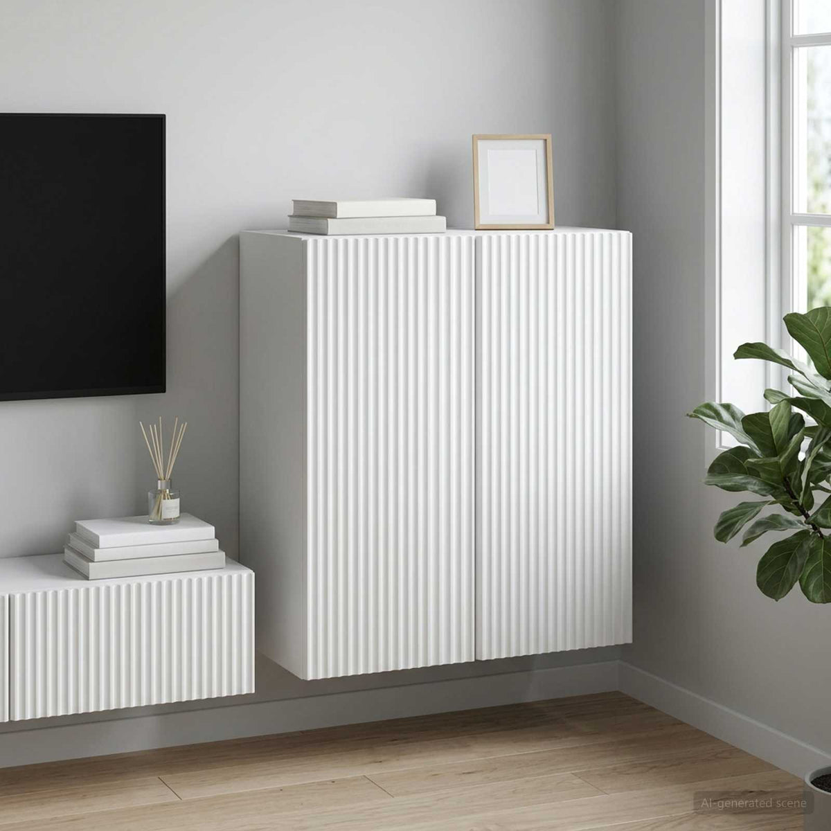 Wandkast 59 x 31 x 60 cm Bewerkt hout Wit is nu te koop bij PeponiXL, paradijselijk wonen!