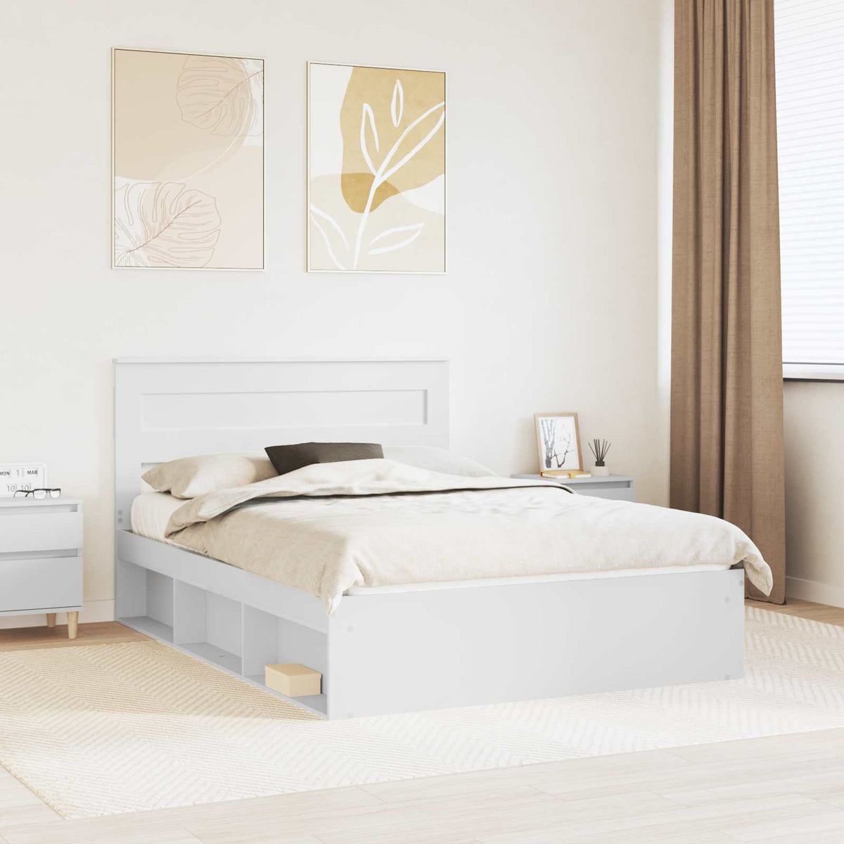 Bedframe met hoofdeinde Wit 160 x 200 cm Massief grenenhout is nu te koop bij PeponiXL, paradijselijk wonen!