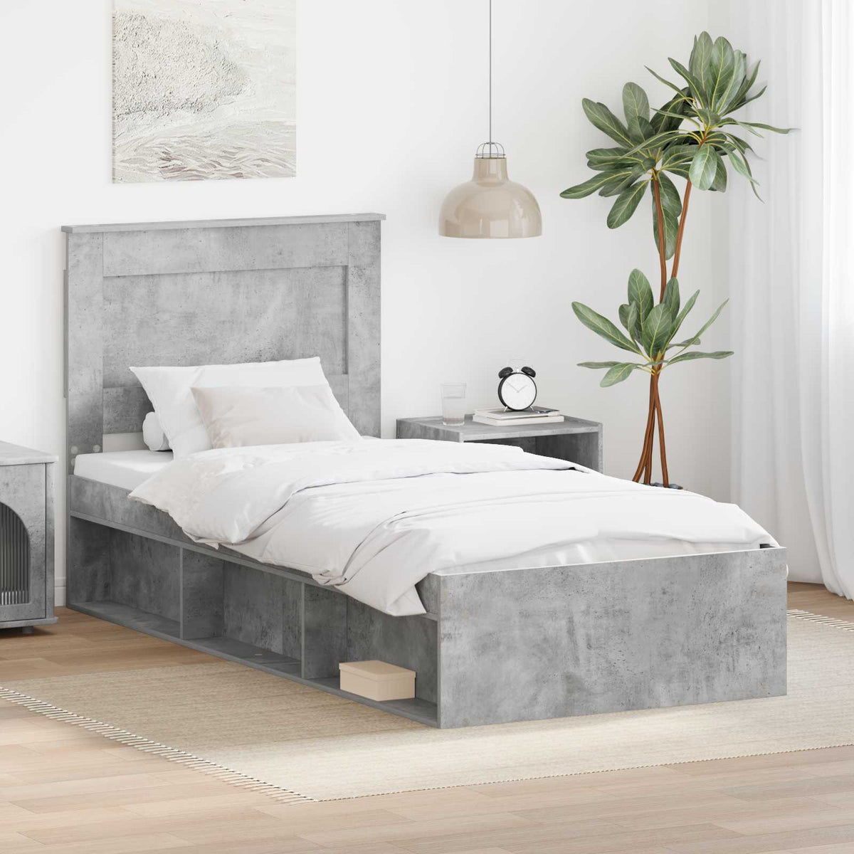 Bedframe met lade Concerte Grijs 75 x 190 cm Massief grenenhout is nu te koop bij PeponiXL, paradijselijk wonen!