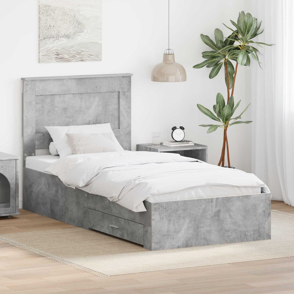 Bedframe met lade met hoofdeinde met opslag Bewerkt hout is nu te koop bij PeponiXL, paradijselijk wonen!