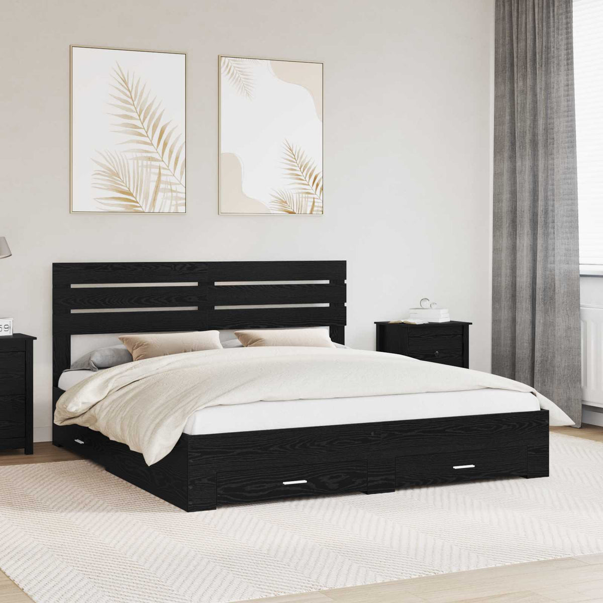 Bedframe met lade met hoofdeinde met opslag Bewerkt hout is nu te koop bij PeponiXL, paradijselijk wonen!