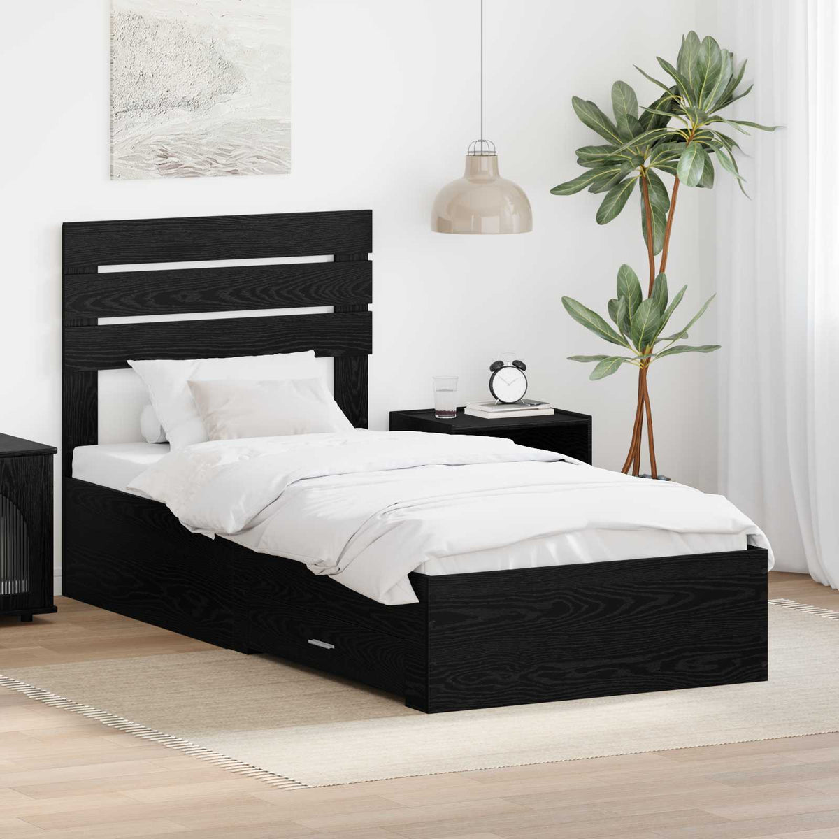 Bedframe met lade met hoofdeinde met opslag Bewerkt hout is nu te koop bij PeponiXL, paradijselijk wonen!
