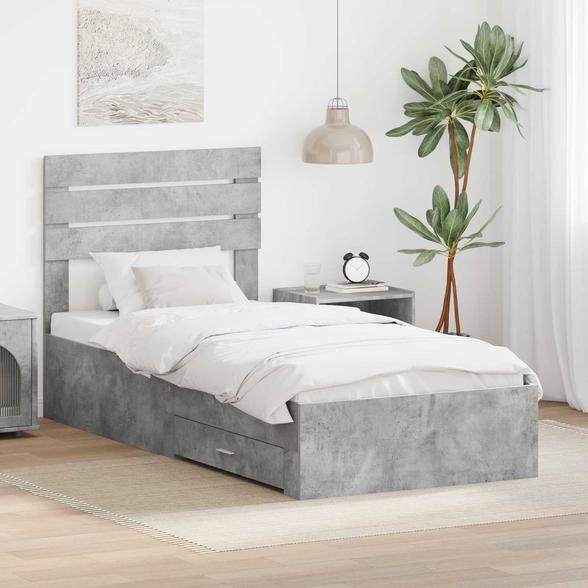 Bedframe met lade met hoofdeinde met opslag Bewerkt hout is nu te koop bij PeponiXL, paradijselijk wonen!