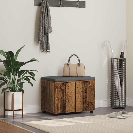 Halbank Oudhout 60 x 38 x 46 cm Geïndustrialiseerd hout en stof is nu te koop bij PeponiXL, paradijselijk wonen!