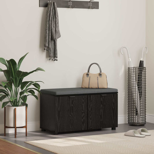 Halbank met kussen met plank Zwarte Eik 80 x 38 x 46 cm is nu te koop bij PeponiXL, paradijselijk wonen!