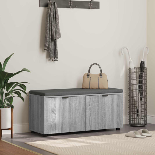 Halbank met kussen met plank Grijze Sonoma 100 x 38 x 46 cm is nu te koop bij PeponiXL, paradijselijk wonen!