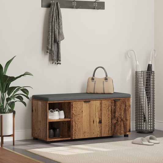 Halbank met kussen met plank Oudhout 100 x 38 x 46 cm is nu te koop bij PeponiXL, paradijselijk wonen!