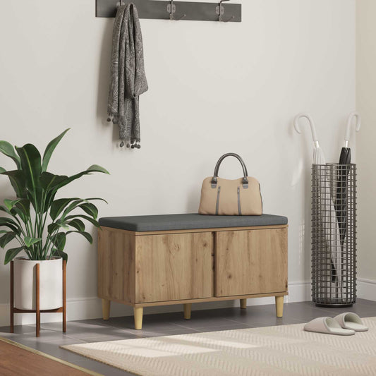 Halbank met kussen met opslag Artisan Eik 80 x 38 x 46 cm is nu te koop bij PeponiXL, paradijselijk wonen!
