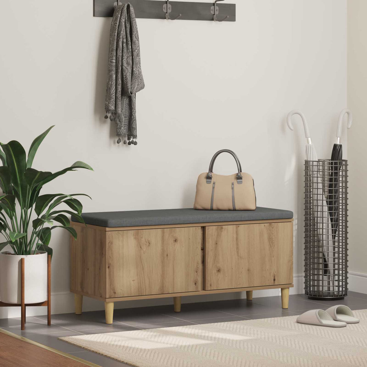 Halbank Artisan Eik 100 x 38 x 46 cm is nu te koop bij PeponiXL, paradijselijk wonen!