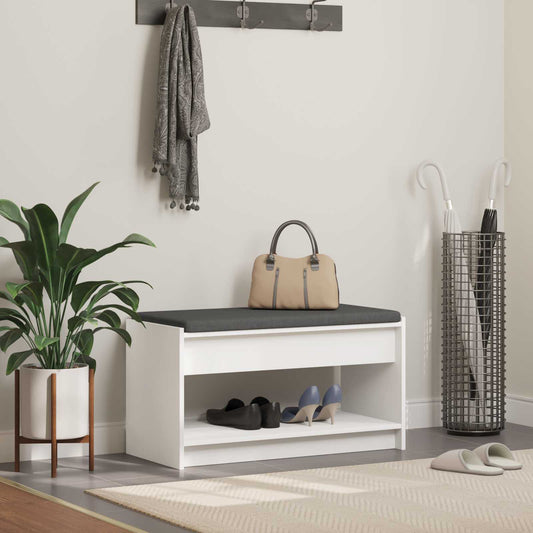 Halbank Wit 83 x 38 x 45 cm Geïndustrialiseerd hout en stof is nu te koop bij PeponiXL, paradijselijk wonen!