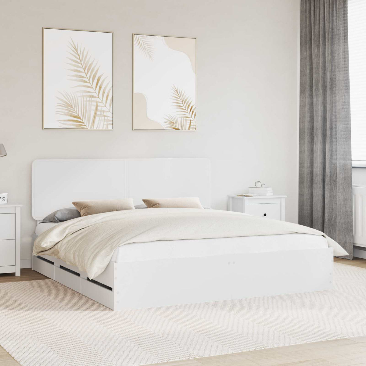 Bedframe met lade met opslag Wit 180 x 200 cm Ingenieurshout is nu te koop bij PeponiXL, paradijselijk wonen!