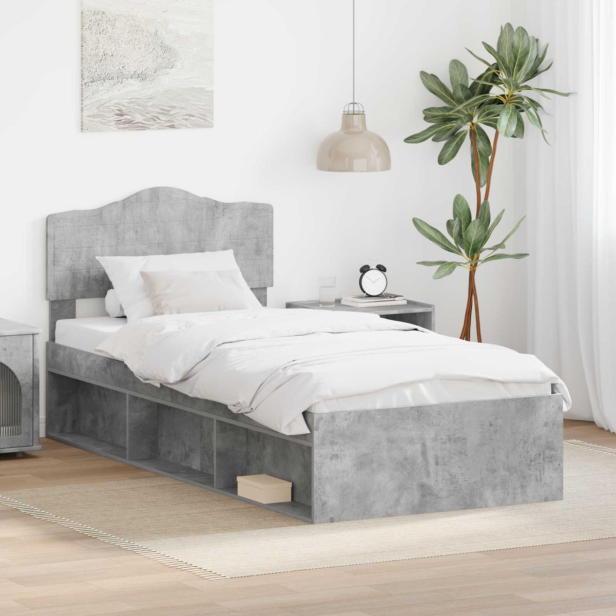 Bedframe Concerte Grijs 100 x 200 cm Massief grenenhout is nu te koop bij PeponiXL, paradijselijk wonen!
