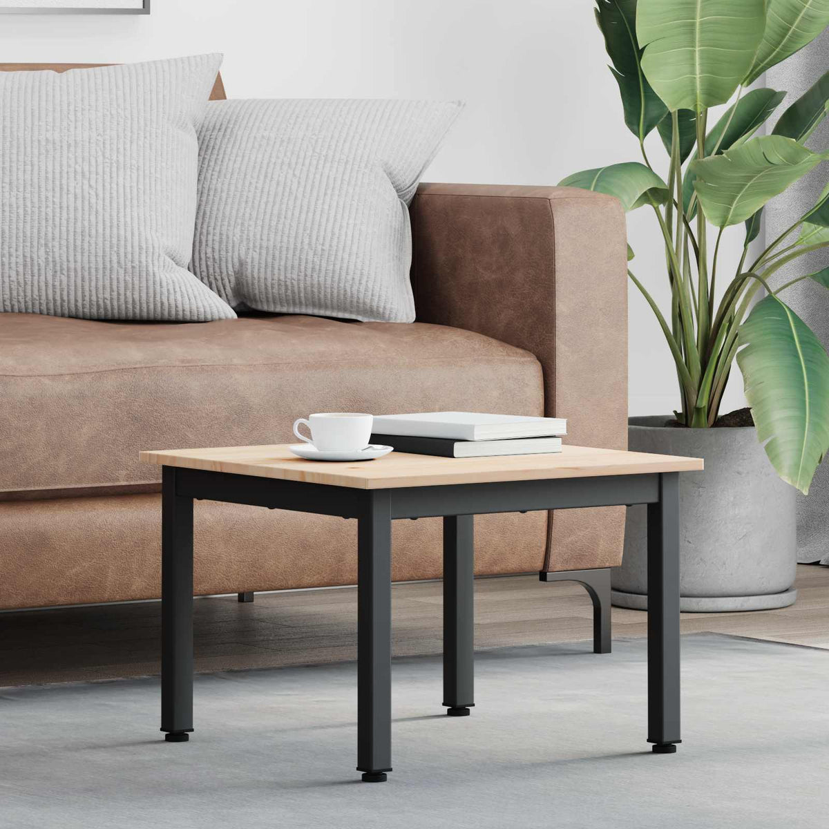Salontafel Naturel 50 x 50 x 36 cm Massief grenenhout is nu te koop bij PeponiXL, paradijselijk wonen!