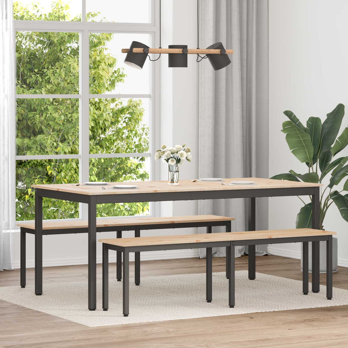 Eettafel Naturel 180 x 90 x 75 cm Massief grenenhout is nu te koop bij PeponiXL, paradijselijk wonen!