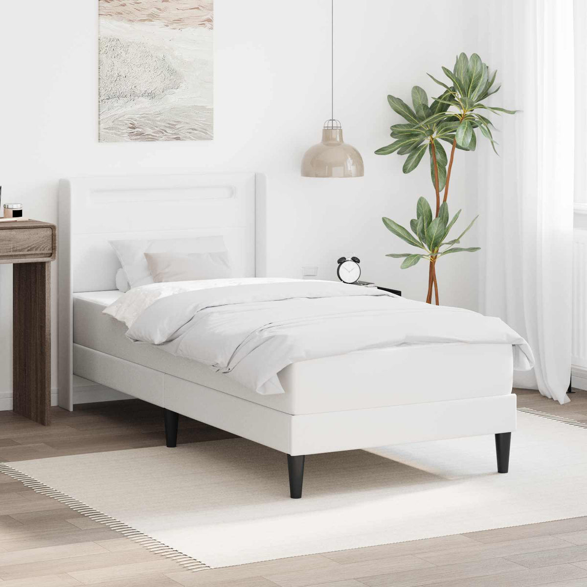 Bedframe met matras Wit 90 x 200 cm Kunstleer is nu te koop bij PeponiXL, paradijselijk wonen!