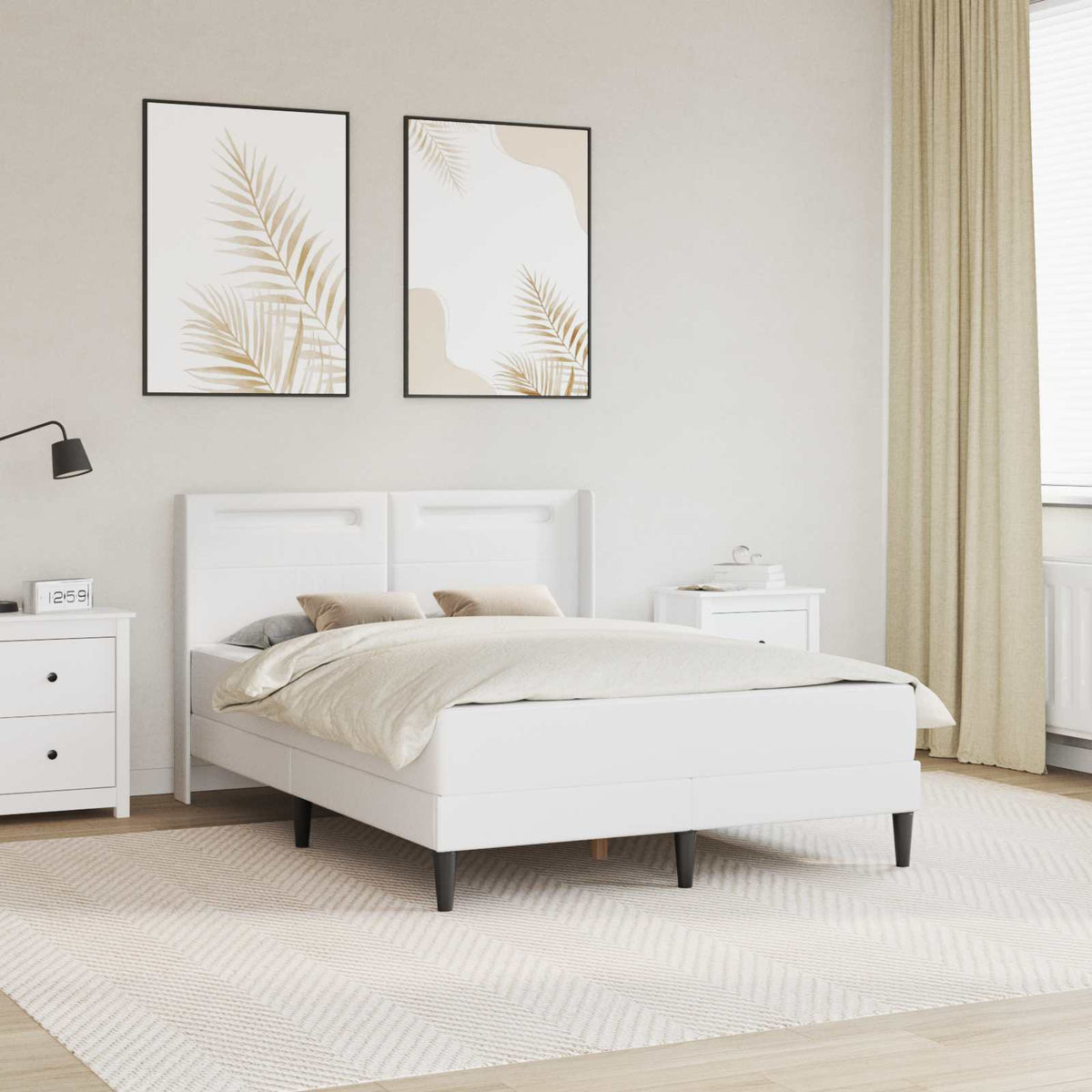 Bedframe met matras Wit 140 x 200 cm Kunstleer is nu te koop bij PeponiXL, paradijselijk wonen!