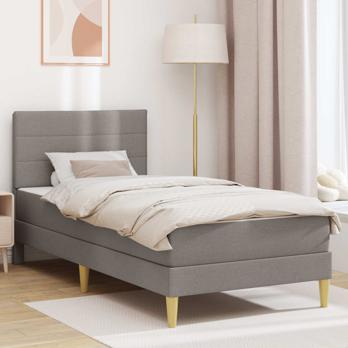 Bedframe Taupe 80 x 200 cm Polyester is nu te koop bij PeponiXL, paradijselijk wonen!