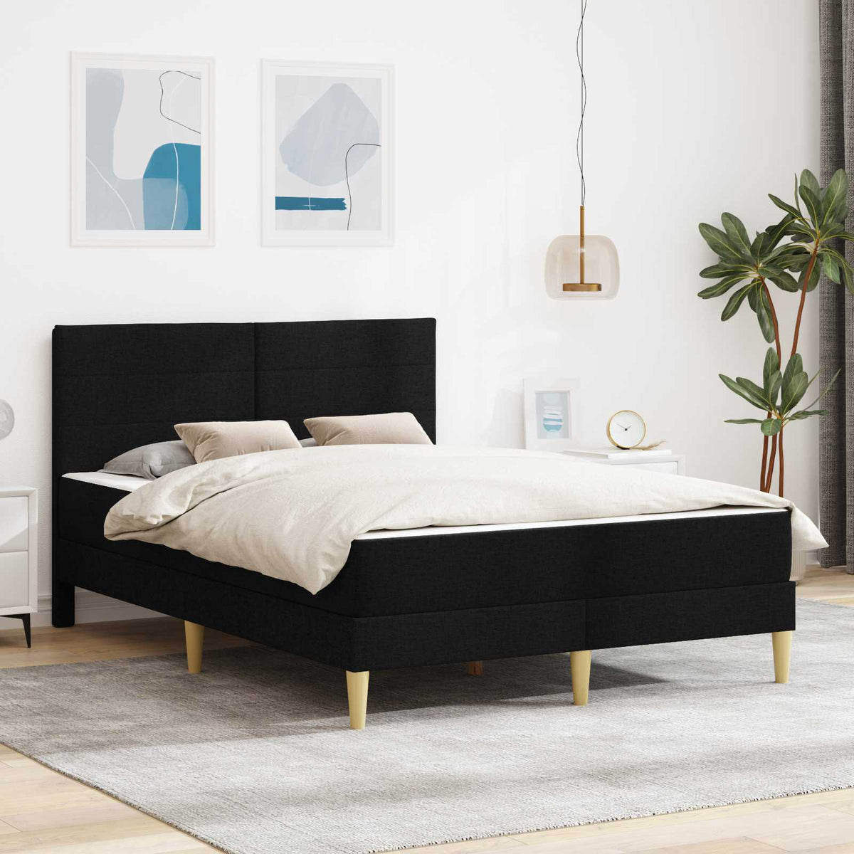 Bedframe Zwart 160 x 200 cm Polyester is nu te koop bij PeponiXL, paradijselijk wonen!