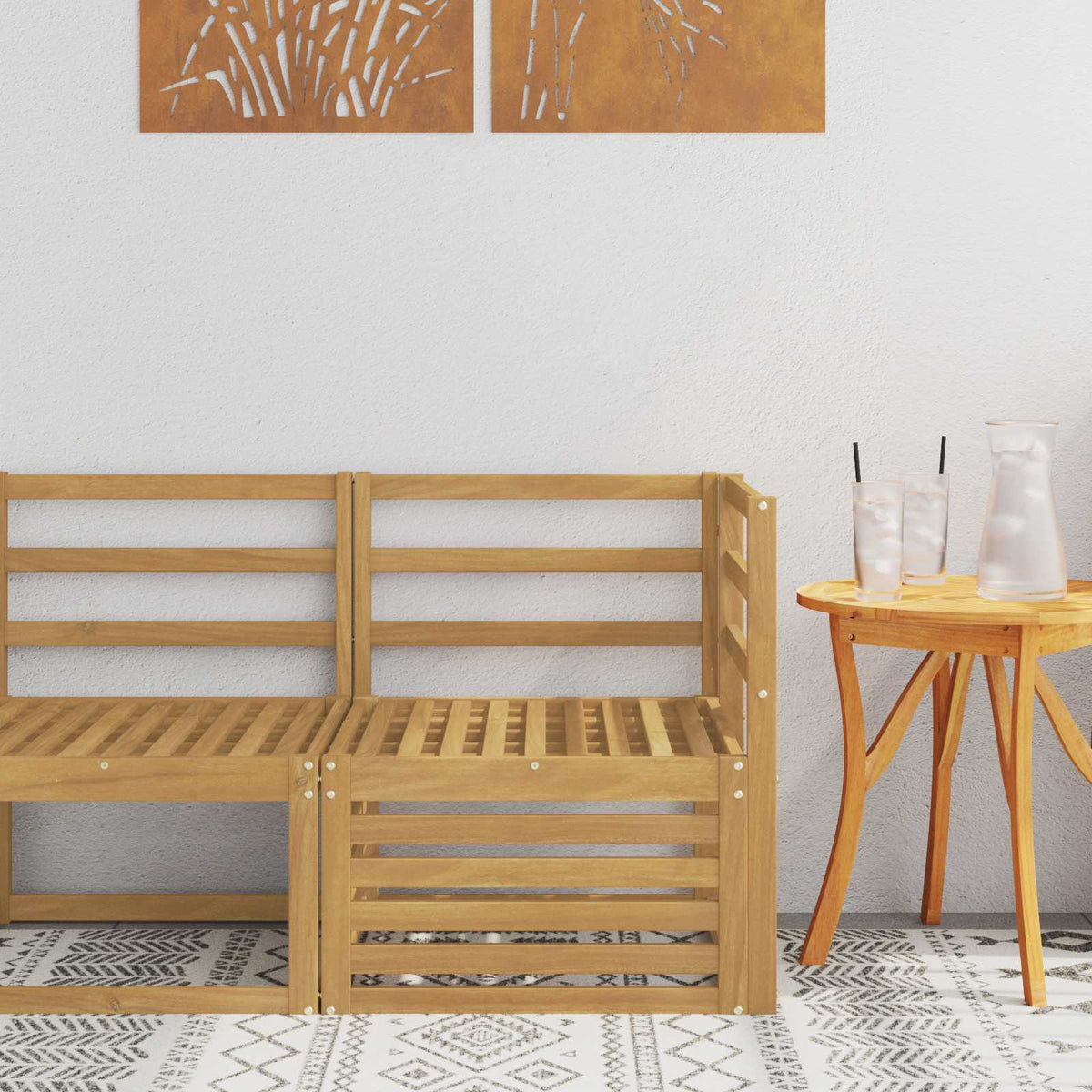 Buiten Hoek Sofa Massief Acaciahout Wit 63 x 63 x 73 cm is nu te koop bij PeponiXL, paradijselijk wonen!