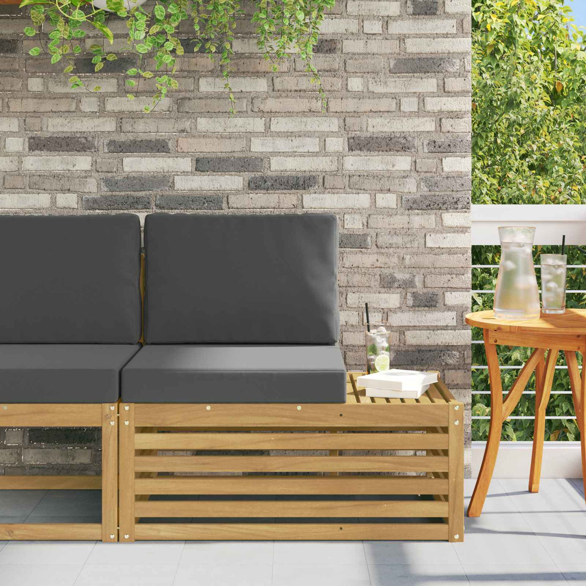 Buiten Eindbank Wit 91 x 63 x 73 cm Massief Acaciahout is nu te koop bij PeponiXL, paradijselijk wonen!